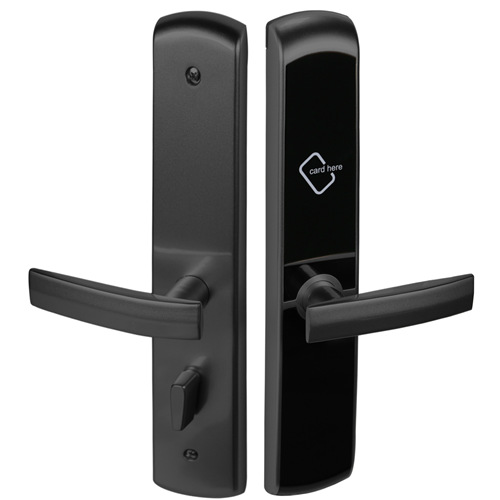 132RF hotel lock, black finish
