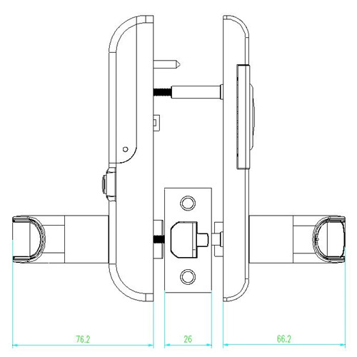 side view of LEL2 single latch Hotel lock | DIY electronic lock with electronic deadbolt
