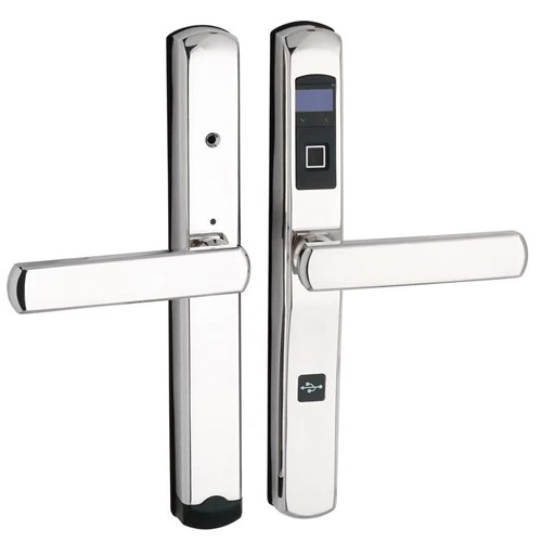 stainless steel narrow mortise fingerprint lock of original silver finish