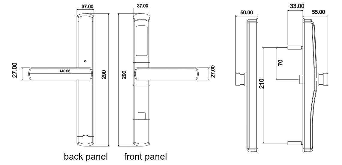 dimension of X30/X300 thermally Broken Aluminium Windows and Door lock 