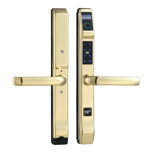 concise fingerprint lock X8 polished gold