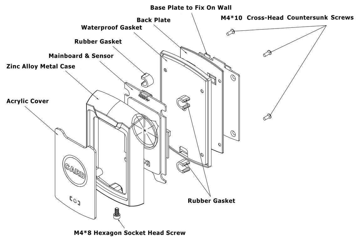 proximity reader exploded view