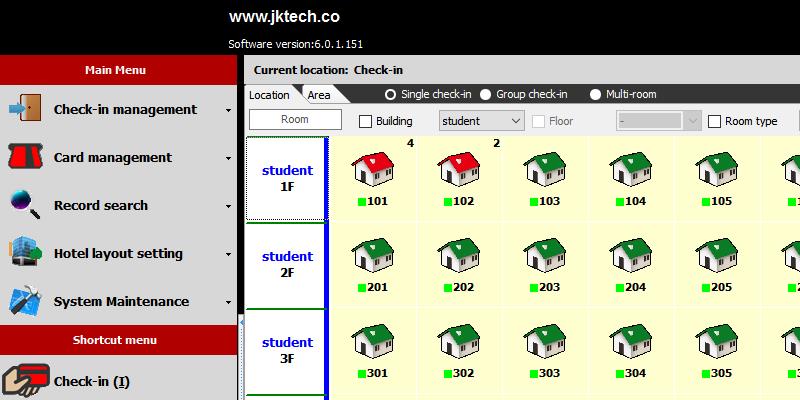 select a room to check in