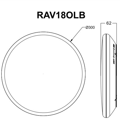 optional size of RAVOLB series radar sensor led ceiling light