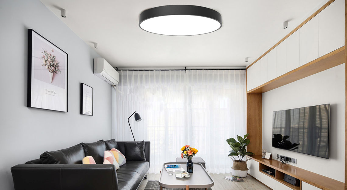 application of oyster-style surface/flush mounted led ceiling light