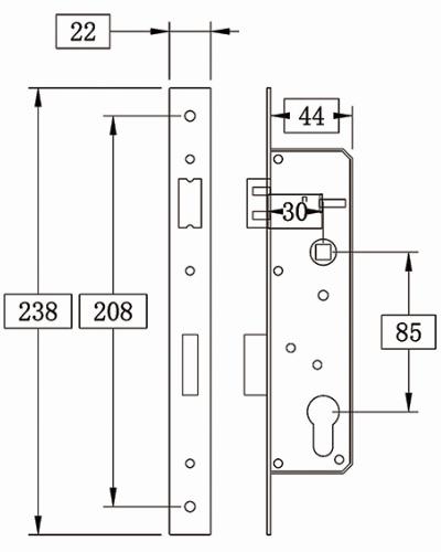 mortise3085-236 for Side Hung Door