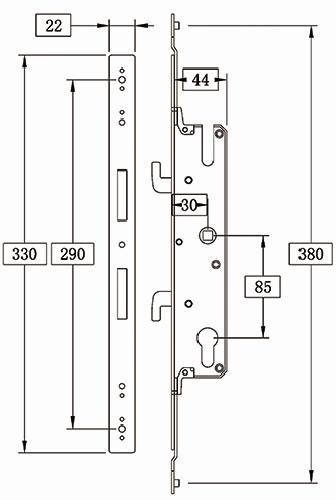 mortise3085-236 for Side Hung Door