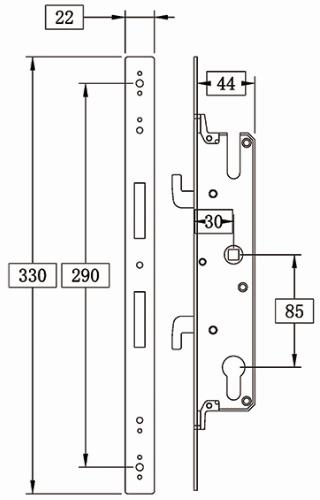 mortise3085-236 for Side Hung Door