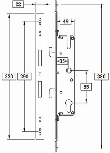 mortise3085-236 for Side Hung Door