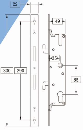 mortise3085-236 for Side Hung Door