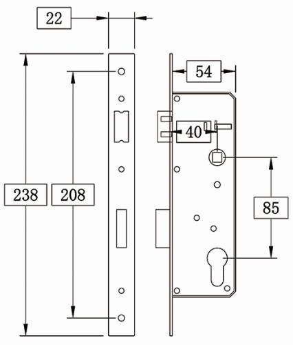 mortise4085-238 for Side Hung Door