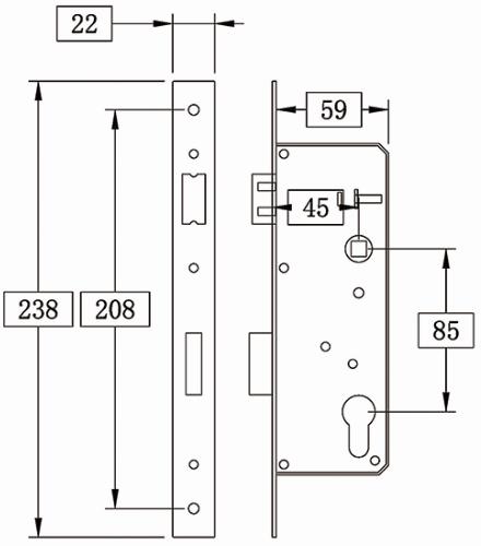 mortise4585-238 for Side Hung Door