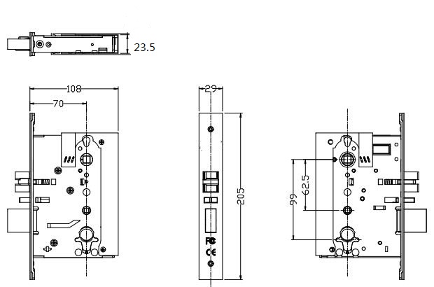 ANSI mortise m1 70mm backset